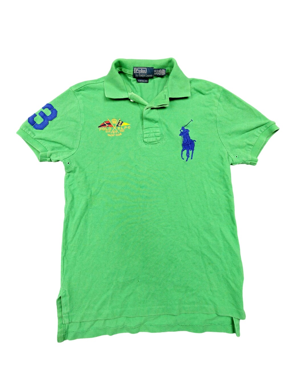 Vintage Polo Ralph Lauren Polo Shirt Mens Small Green Big Pony Embroidered